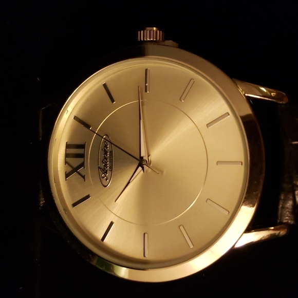 Antonino Colldction His and Hers Silvertone Faced With  Faux Crocodile Band - Picture 2 of 10